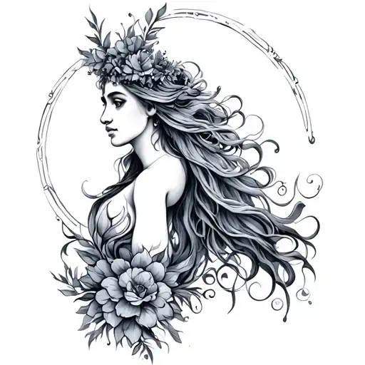 Virgo And Aquarius tattoo design idea