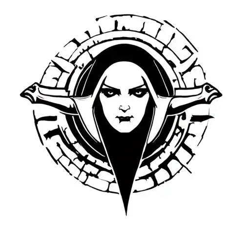 evil nun horny tattoo design idea