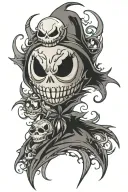 jack skellington x ghost pokemon gengar tattoo design idea