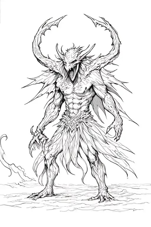 weather demon tattoo design idea