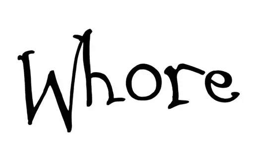 "Whore" tattoo design idea