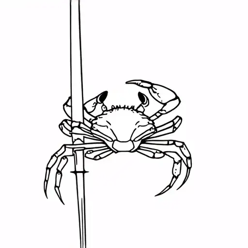 fiddler crab holding sword tattoo design idea