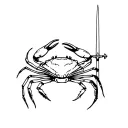 fiddler crab holding sword tattoo design idea