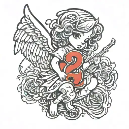 angel number 222 tattoo design idea