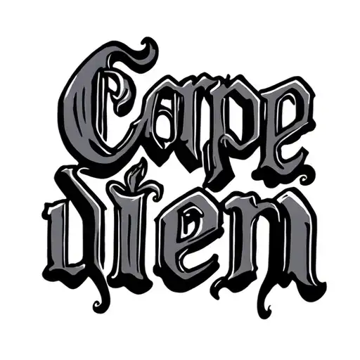 carpe diem" lettering tattoo design idea