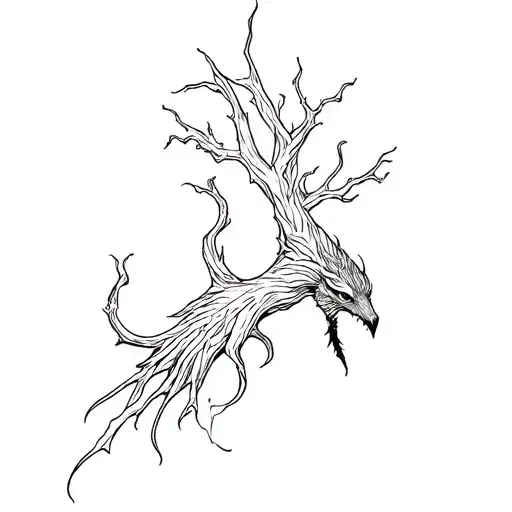 gothic creatures tattoo design idea