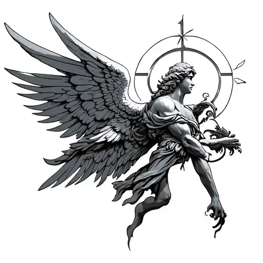 saint michael archangel tattoo design idea