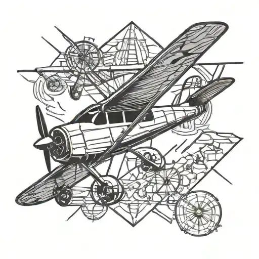 cessna 172 geometric tattoo design idea