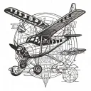 cessna 172 geometric tattoo design idea