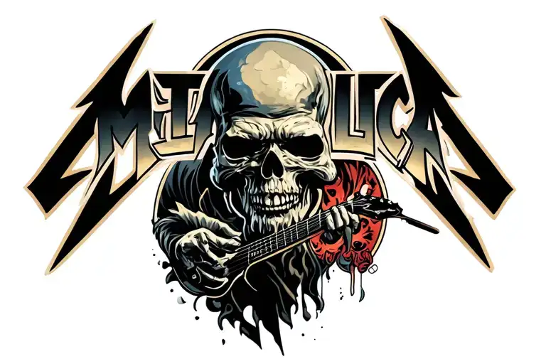metallica logo morphing tattoo design idea