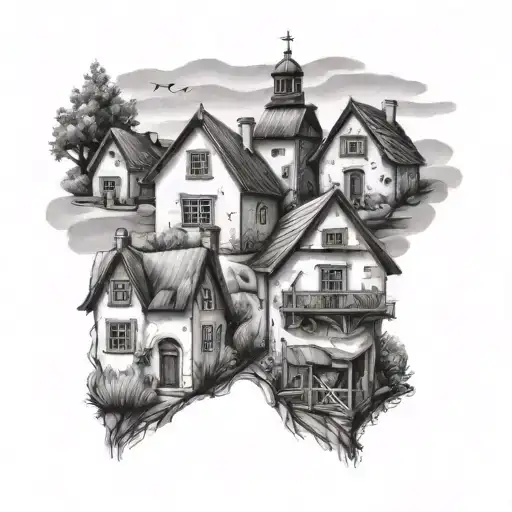 polish houses tattoo design idea