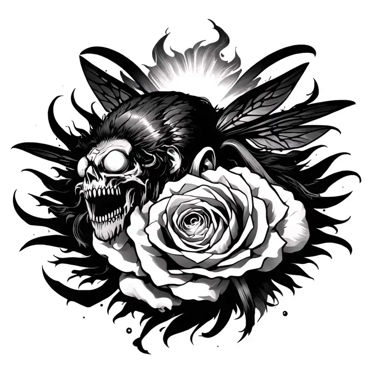 beelzebub forgiveness tattoo design idea