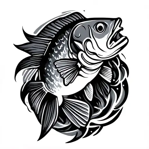 bass fish tribal tattoo tattoo design idea