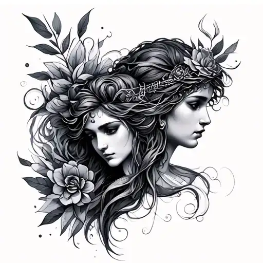 Virgo And Aquarius tattoo design idea