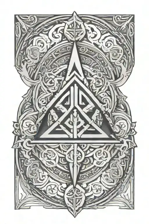 geometrical norns tyr Nordic runes tattoo design idea
