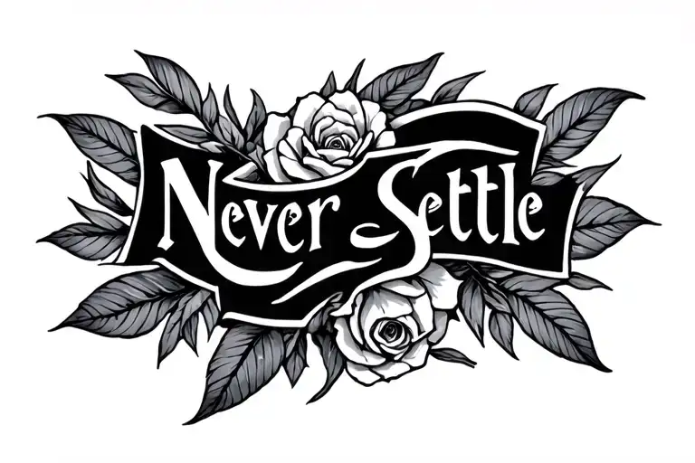 never settle tattoo design idea