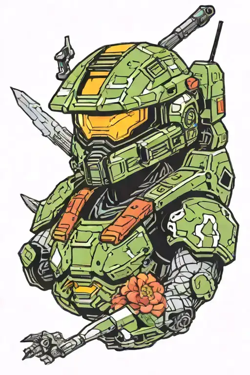 Master Chief from Halo tattoo design idea