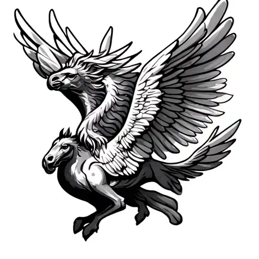 Pegasus sailor Jerry style tattoo tattoo design idea