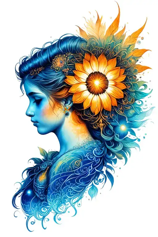 Amaya, Virgo, Lincoln, Blue, Universe tattoo design idea