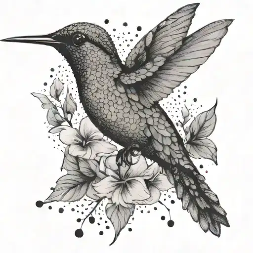 humming-bird tattoo design idea