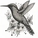 humming-bird tattoo design idea