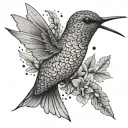 humming-bird tattoo design idea