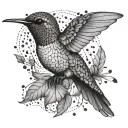 humming-bird tattoo design idea