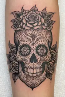 sugar-skull tattoo design idea