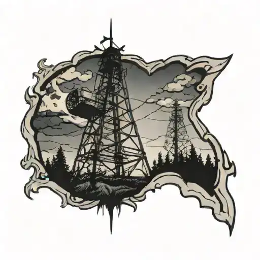 ham radio tower memorial tattoo tattoo design idea
