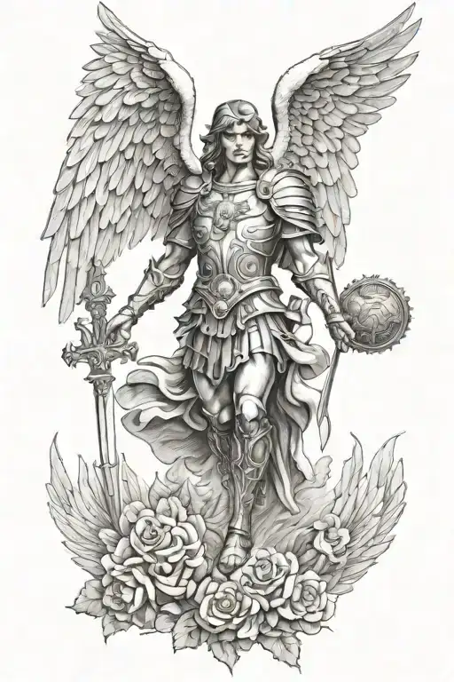 Catholic Saint Michael the Archangel tattoo design idea