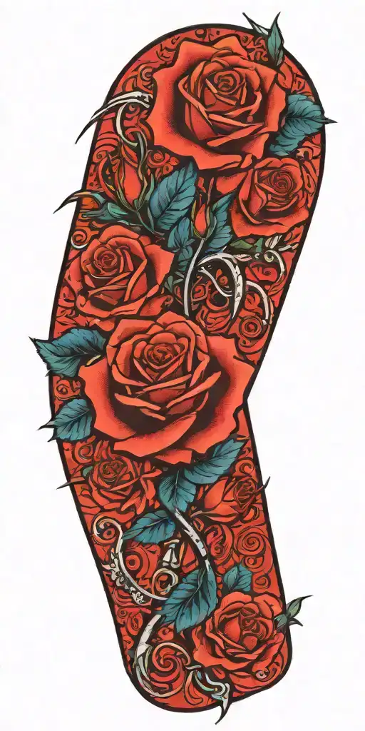 sabre and a rose   tattoo design idea