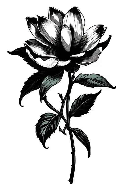 Magnolia flowers tattoo design idea