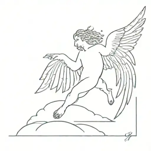 Icarus falling tattoo design idea