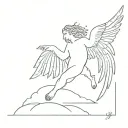 Icarus falling tattoo design idea