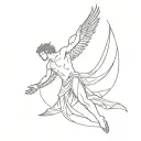 Icarus falling tattoo design idea