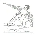 Icarus falling tattoo design idea