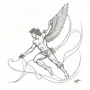 Icarus falling tattoo design idea