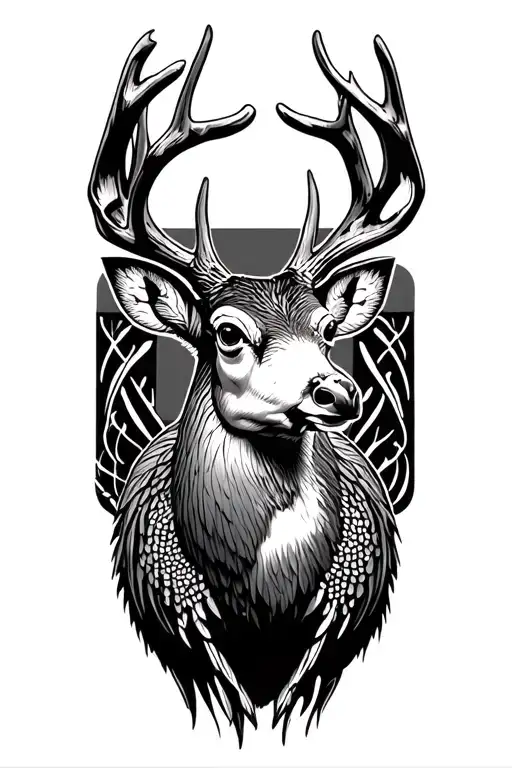 outdoor hunting deer pheasant tattoo design idea