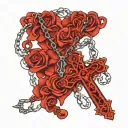 heart shaped rosary  tattoo design idea