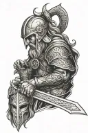 Viking, Medieval, Templar tattoo design idea