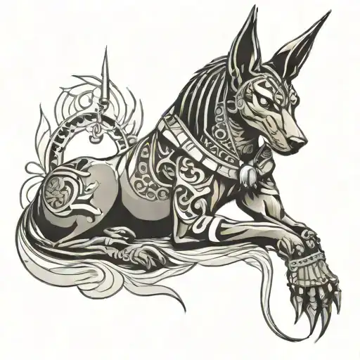anubis god tattoo design idea