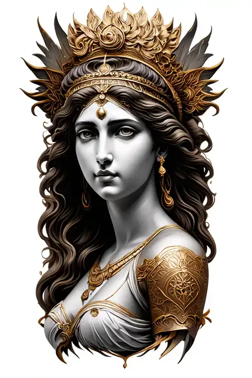 goddess hera forearm tattoo design idea