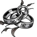 wedding rings intertwined tattoo design idea