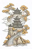 great wall of china tattoo design idea