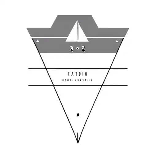 geometric triangles with memorable date tattoo design idea