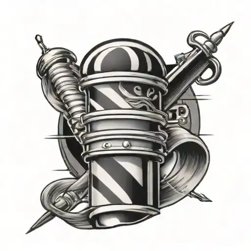 Barber Pole tattoo design idea