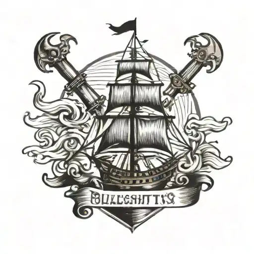 Ship with text "BULLSHIT IS FAST. TRUTH IS SLOW." tattoo design idea