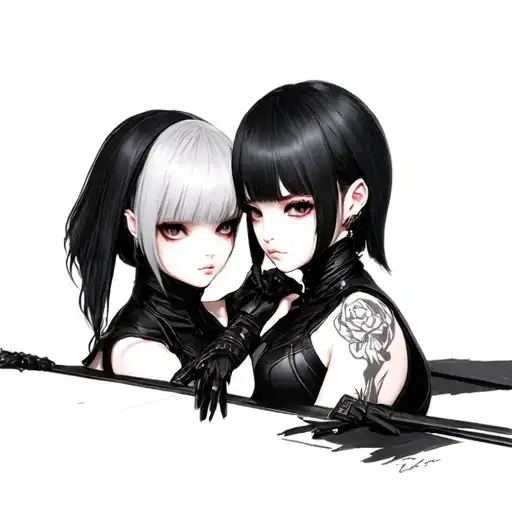 a2 and 2b nier automata 2b tattoo design idea