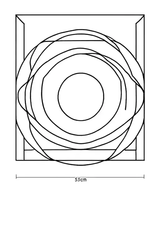geometric pattern with 5 inch circle cut out tattoo design idea
