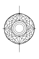 geometric pattern with 5 inch circle cut out tattoo design idea